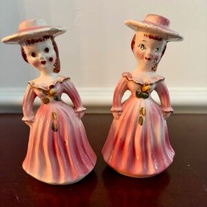 Kreiss Pink Lady Salt and Pepper set vintage Japan